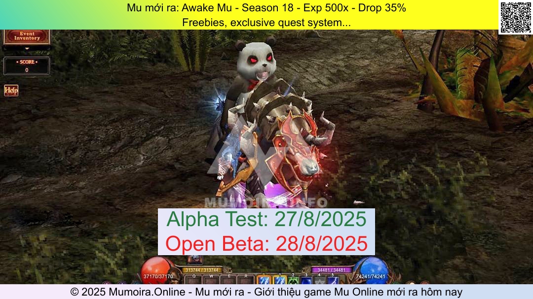 Mu mới ra, Awake Mu, awakemu.com, Mu Online, Mu SS18 mới ra, Mu Test tháng 8 2025, Freebies, exclusive quest system..., Season 18