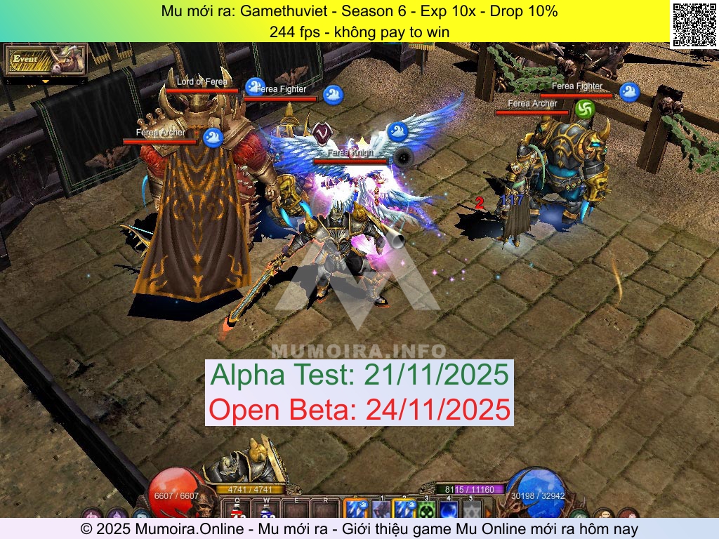 Mu mới ra, Gamethuviet, gamethuviet.net, Mu Online, Mu SS6 mới ra, Mu Test tháng 11 2025, 244 fps - không pay to win, Season 6