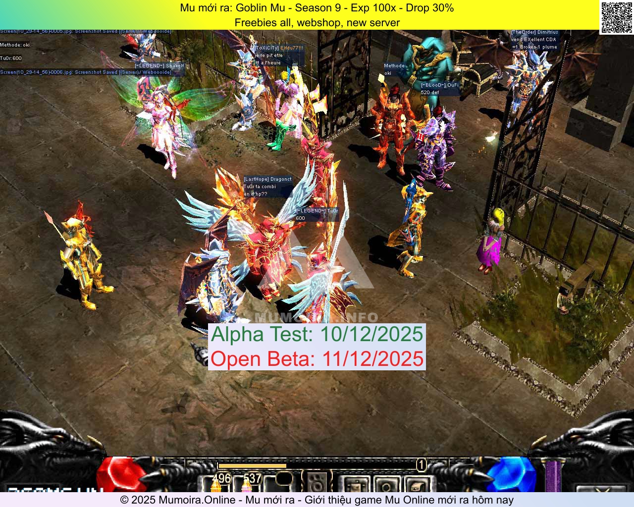 Mu mới ra, Goblin Mu, goblinmu.com, Mu Online, Mu SS9 mới ra, Mu Test tháng 12 2025, Freebies all, webshop, new server, Season 9
