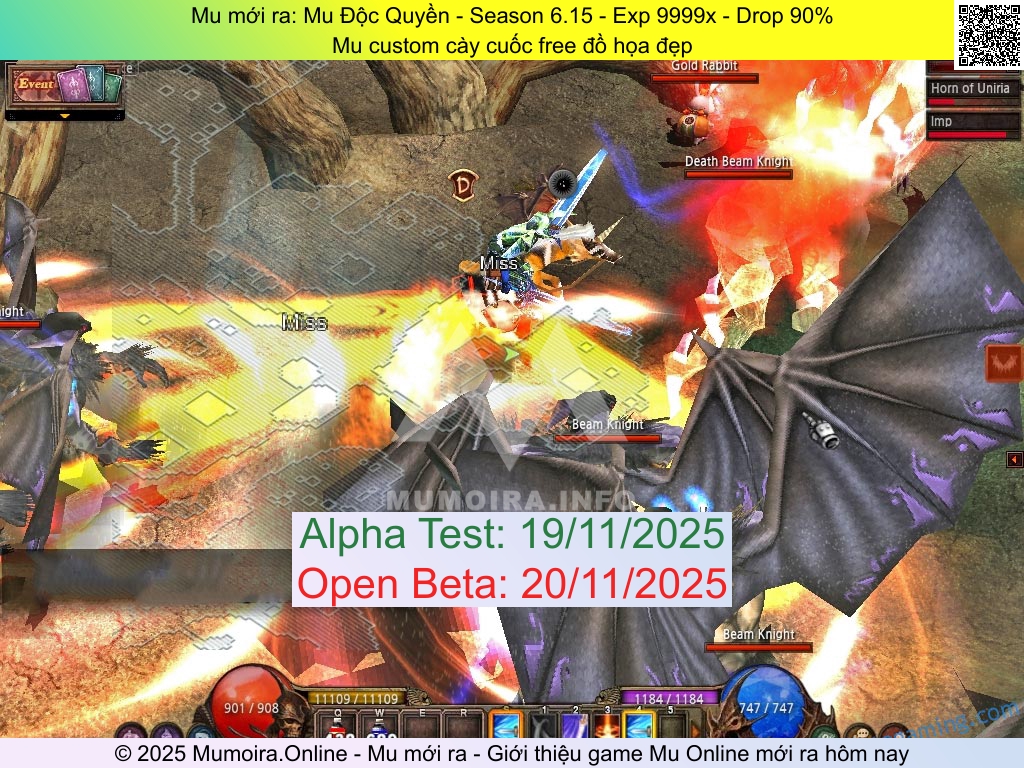 Mu mới ra, Mu Độc Quyền, sv2.mucustomss6.com, Mu Online, Mu SS6 mới ra, Mu Test tháng 11 2025, Mu custom cày cuốc free đồ họa đẹp, Season 6.15