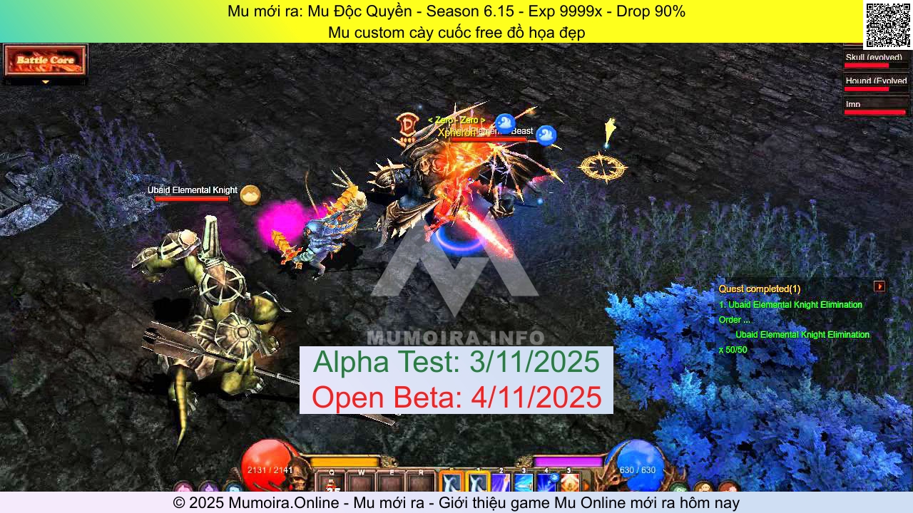 Mu mới ra, Mu Độc Quyền, sv1.mucustomss6.com, Mu Online, Mu SS6 mới ra, Mu Test tháng 11 2025, Mu custom cày cuốc free đồ họa đẹp, Season 6.15