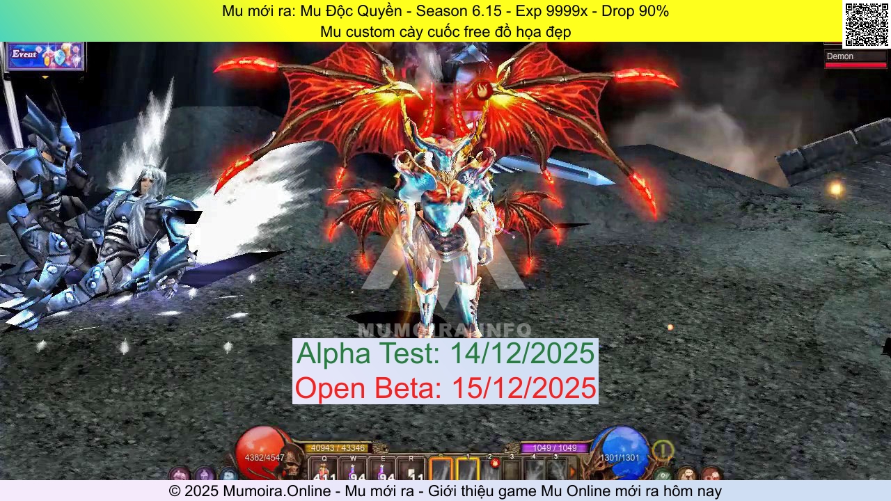 Mu mới ra, Mu Độc Quyền, sv3.mucustomss6.com, Mu Online, Mu SS6 mới ra, Mu Test tháng 12 2025, Mu custom cày cuốc free đồ họa đẹp, Season 6.15