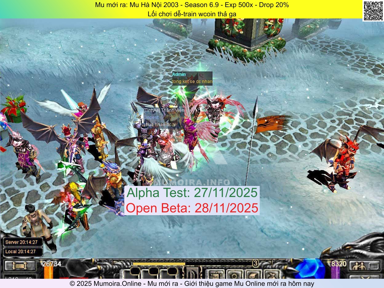 Mu mới ra, Mu Hà Nội 2003, hanoi2003.pro, Mu Online, Mu SS6 mới ra, Mu Test tháng 11 2025, Lối chơi dễ-train wcoin thả ga, Season 6.9