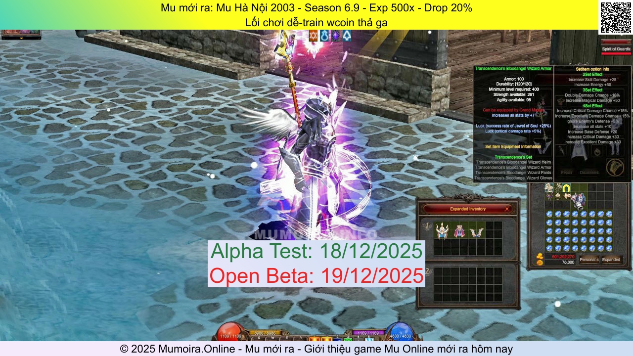 Mu mới ra, Mu Hà Nội 2003, hanoi2003.info, Mu Online, Mu SS6 mới ra, Mu Test tháng 12 2025, Lối chơi dễ-train wcoin thả ga, Season 6.9