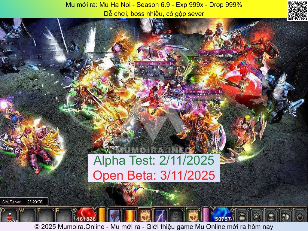 Mu mới ra, Mu Ha Noi, mu-hanoi.info, Mu Online, Mu SS6 mới ra, Mu Test tháng 11 2025, Dễ chơi, boss nhiều, có gộp sever, Season 6.9