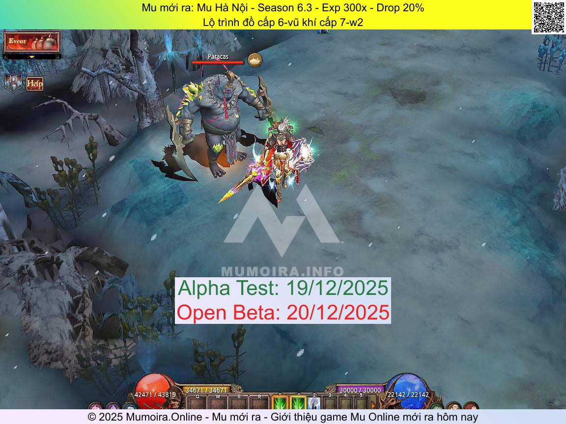 Mu mới ra, Mu Hà Nội, muhanoiss6.info, Mu Online, Mu SS6 mới ra, Mu Test tháng 12 2025, Lộ trình đồ cấp 6-vũ khí cấp 7-w2, Season 6.3