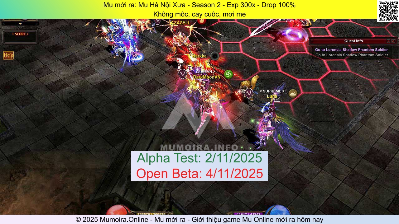 Mu mới ra, Mu Hà Nội Xưa, ss2-hanoixua.vn, Mu Online, Mu Season 2 mới ra, Mu Test tháng 11 2025, Không môc, cay cuôc, mơi me, Mu Online Season 2