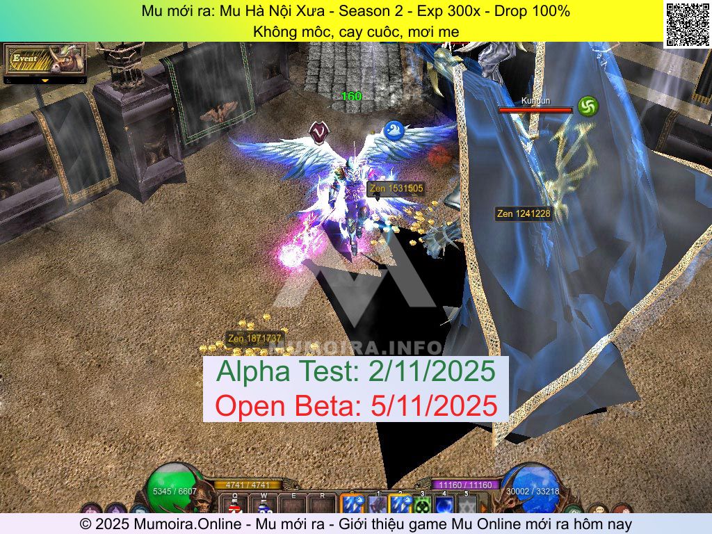 Mu mới ra, Mu Hà Nội Xưa, ss2-hanoixua.vn, Mu Online, Mu Season 2 mới ra, Mu Test tháng 11 2025, Không môc, cay cuôc, mơi me, Mu Online Season 2