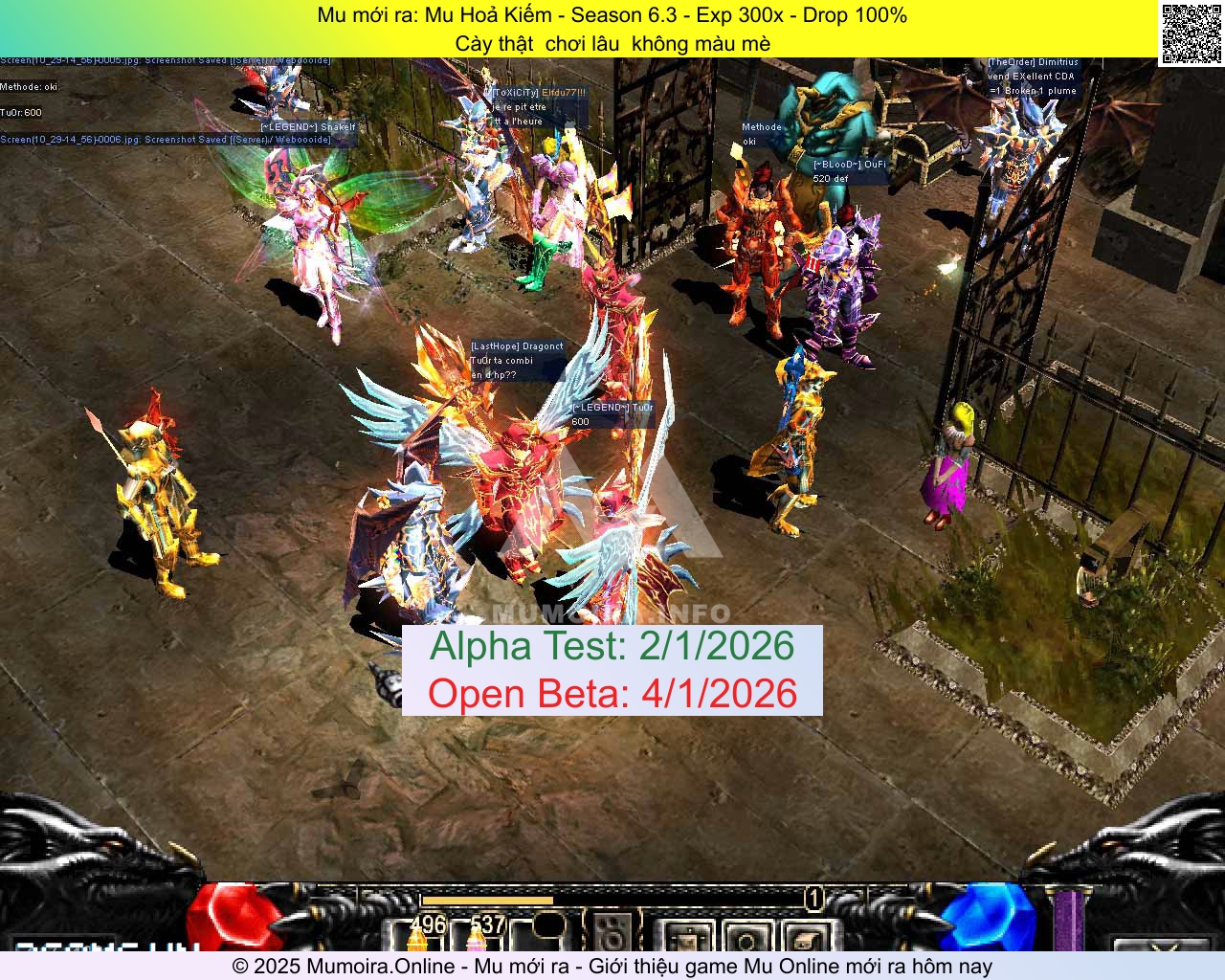 Mu mới ra, Mu Hoả Kiếm, muhoakiemss6.com, Mu Online, Mu SS6 mới ra, Mu Test tháng 1 2026, Cày thật  chơi lâu  không màu mè, Season 6.3