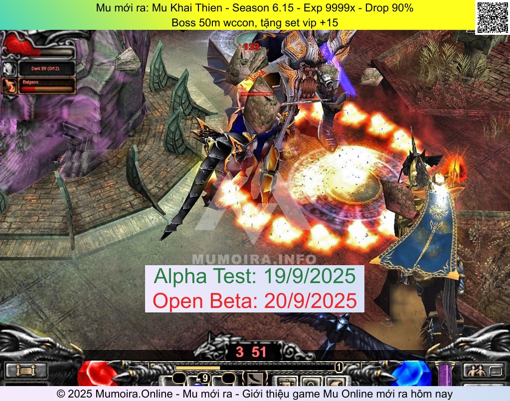Mu mới ra, Mu Khai Thien, mu-khaithien.info, Mu Online, Mu SS6 mới ra, Mu Test tháng 9 2025, Boss 50m wccon, tặng set vip +15, Season 6.15