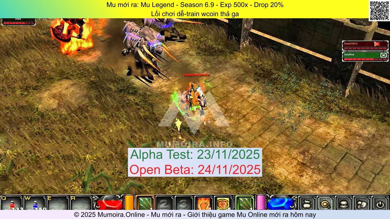 Mu mới ra, Mu Legend, mu-legend.online, Mu Online, Mu SS6 mới ra, Mu Test tháng 11 2025, Lối chơi dễ-train wcoin thả ga, Season 6.9