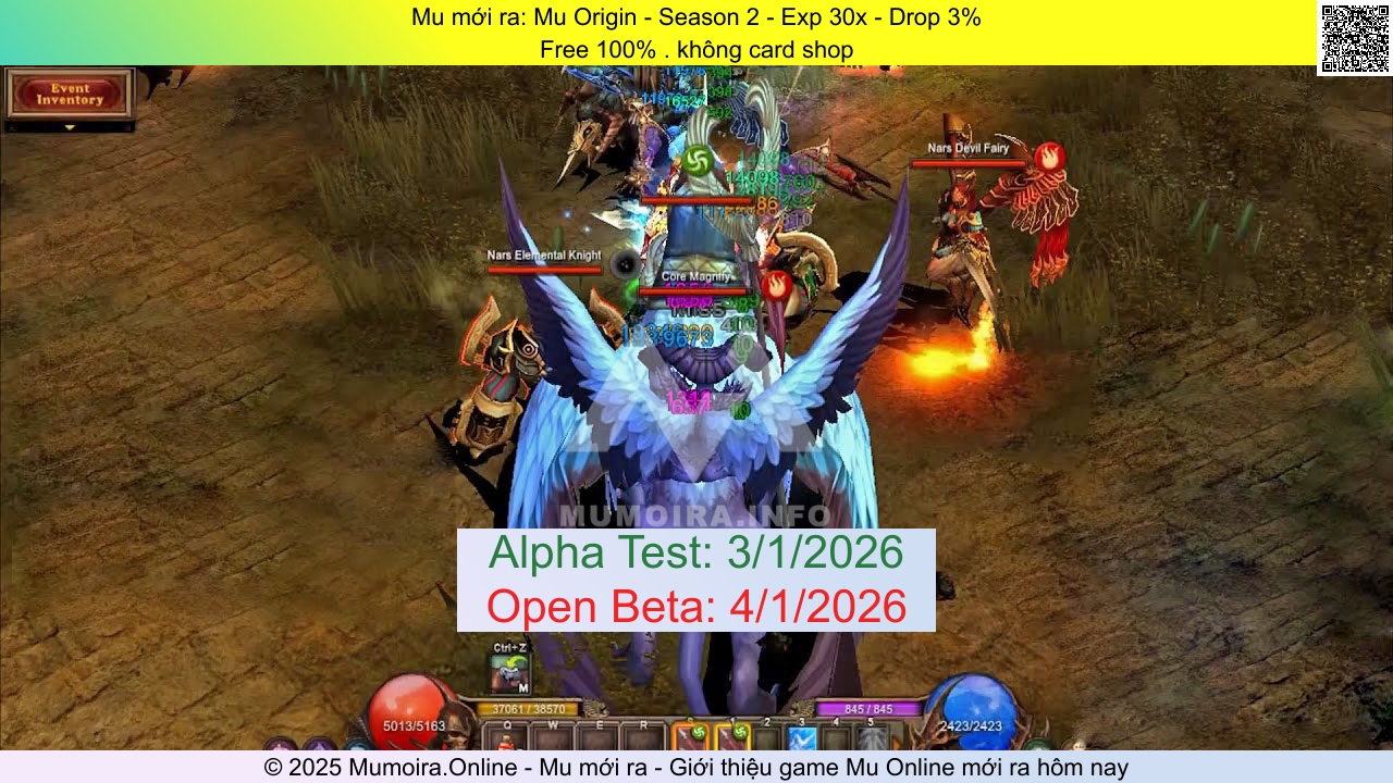 Mu mới ra, Mu Origin, muorigin.co, Mu Online, Mu SS2 mới ra, Mu Test tháng 1 2026, Free 100% . không card shop, Season 2