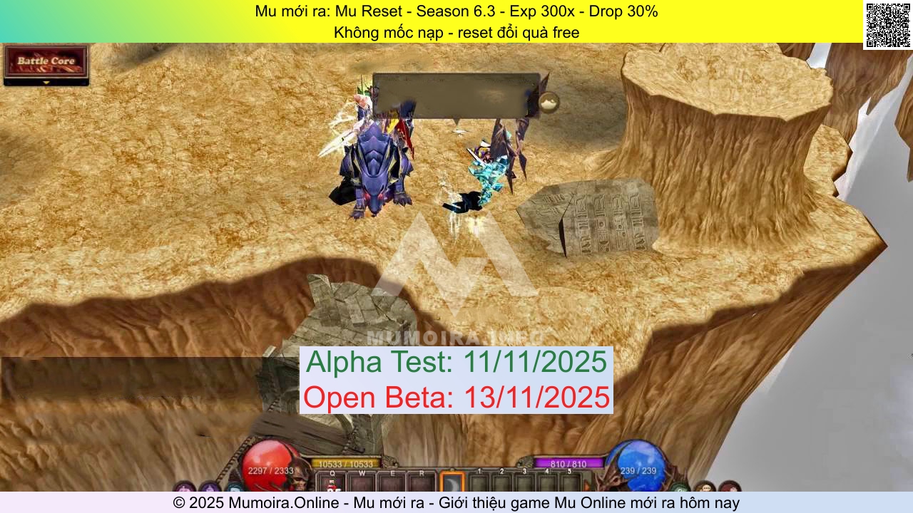 Mu mới ra, Mu Reset, mu-reset.com, Mu Online, Mu SS6 mới ra, Mu Test tháng 11 2025, Không mốc nạp - reset đổi quà free, Season 6.3