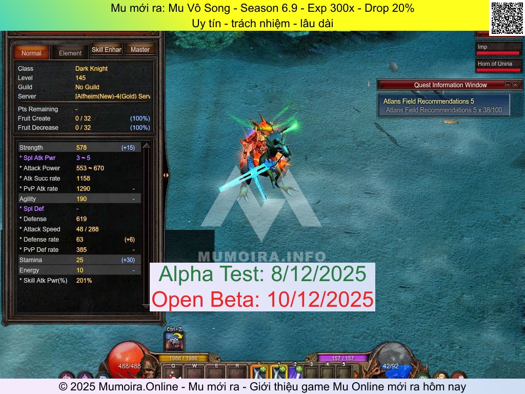 Mu mới ra, Mu Vô Song, id.muvosong.com, Mu Online, Mu SS6 mới ra, Mu Test tháng 12 2025, Uy tín - trách nhiệm - lâu dài, Season 6.9