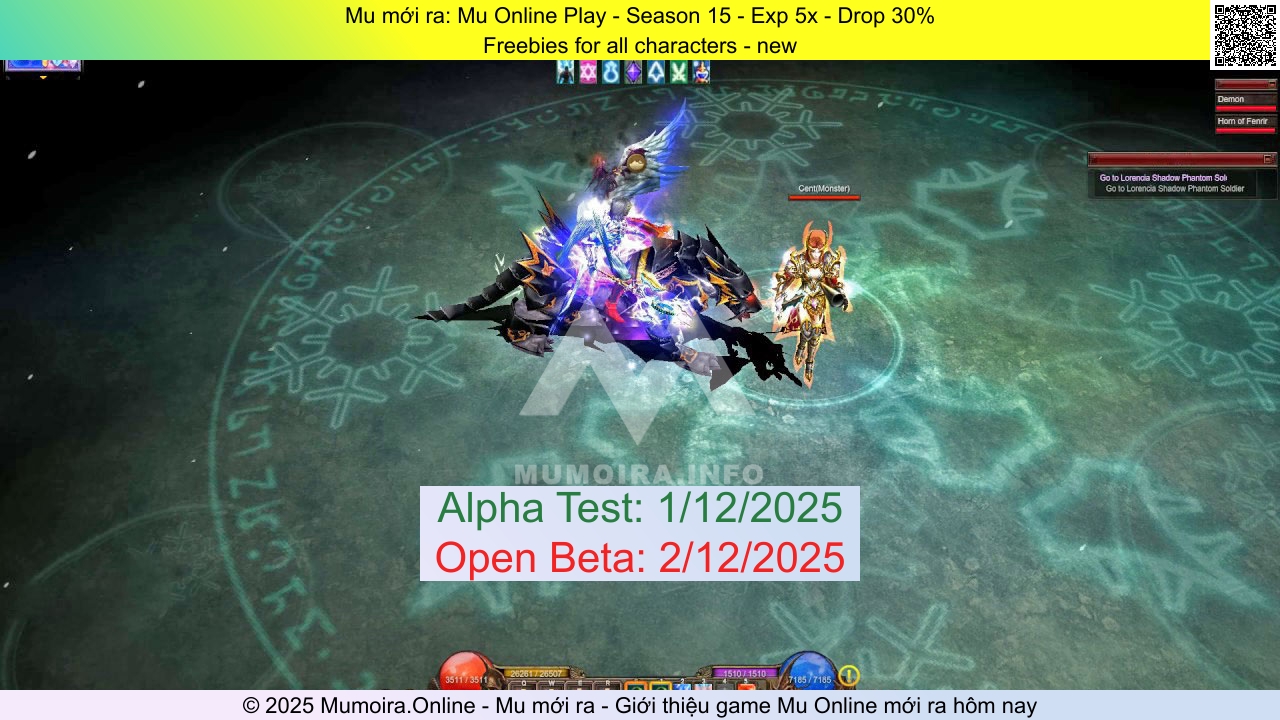Mu mới ra, Mu Online Play, muonlineplay.com, Mu Online, Mu SS15 mới ra, Mu Test tháng 12 2025, Freebies for all characters - new, Season 15
