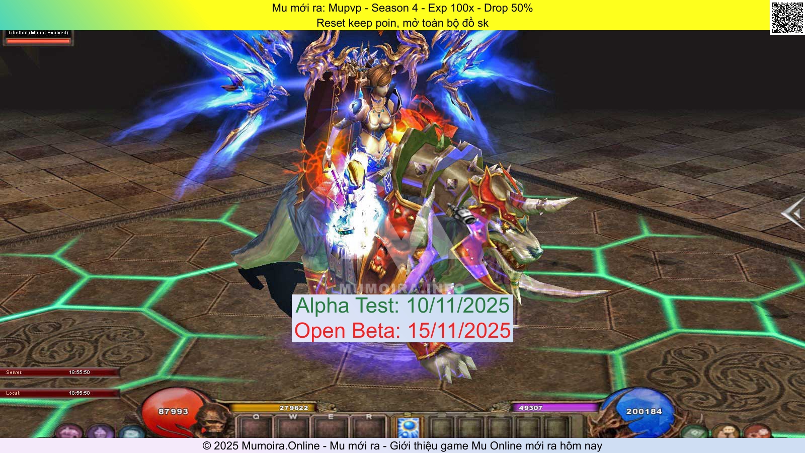 Mu mới ra, Mupvp, mupvp.net, Mu Online, Mu SS4 mới ra, Mu Test tháng 11 2025, Reset keep poin, mở toàn bộ đồ sk, Season 4