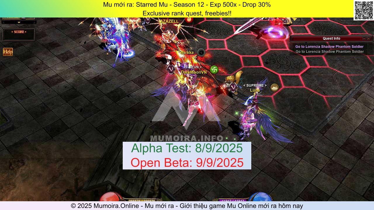 Mu mới ra, Starred Mu, starredmu.com, Mu Online, Mu SS12 mới ra, Mu Test tháng 9 2025, Exclusive rank quest, freebies!!, Season 12