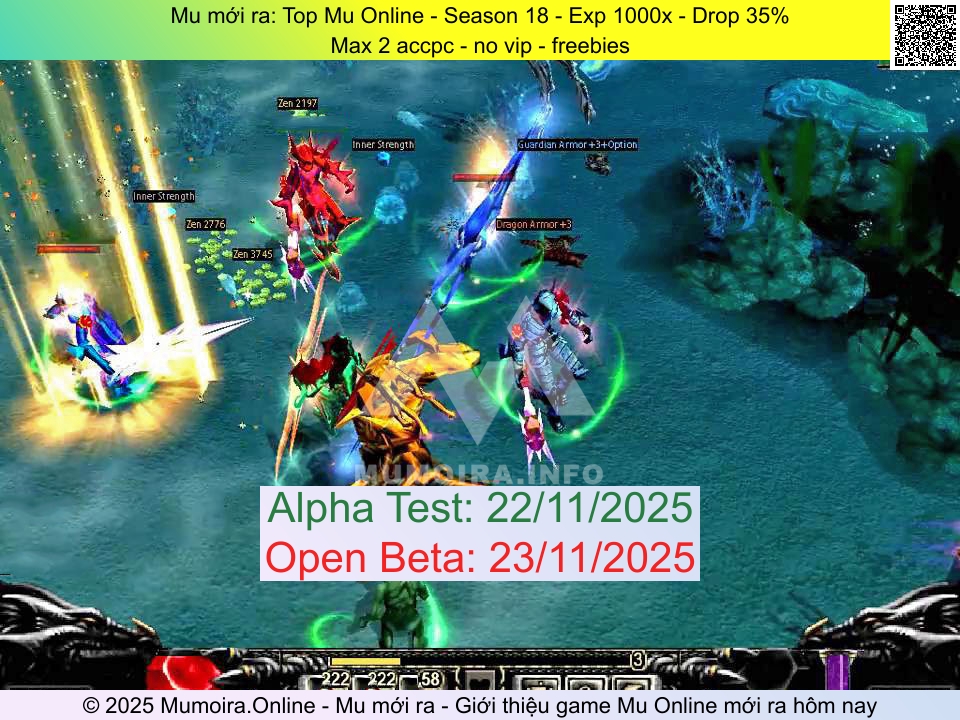 Mu mới ra, Top Mu Online, topmuonline.net, Mu Online, Mu SS18 mới ra, Mu Test tháng 11 2025, Max 2 accpc - no vip - freebies, Season 18