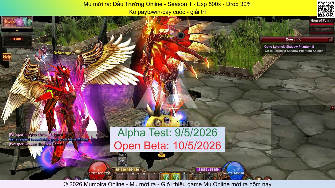 Mu mới ra, Đấu Trường Online, dautruongmu.net, Mu Online, Mu SS1 mới ra, Mu Test tháng 5 2026, Ko paytowin-cày cuốc - giải trí, Season 1