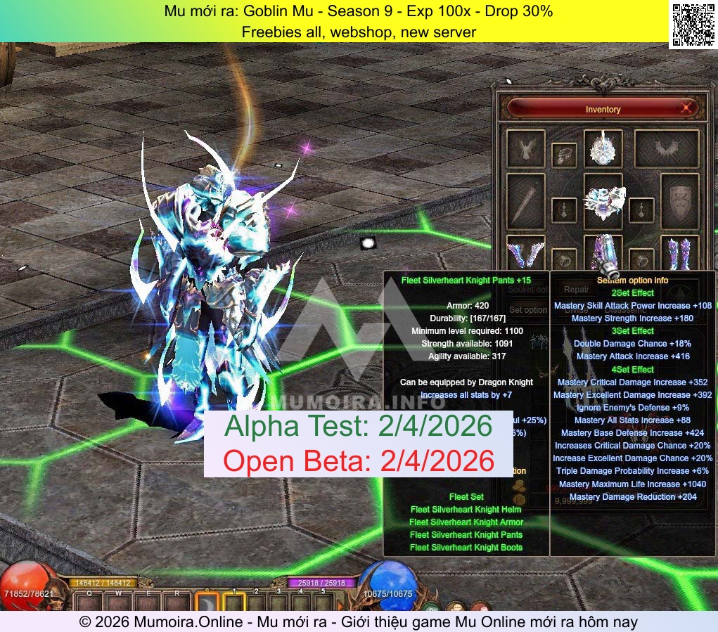 Mu mới ra, Goblin Mu, goblinmu.com, Mu Online, Mu SS9 mới ra, Mu Test tháng 4 2026, Freebies all, webshop, new server, Season 9