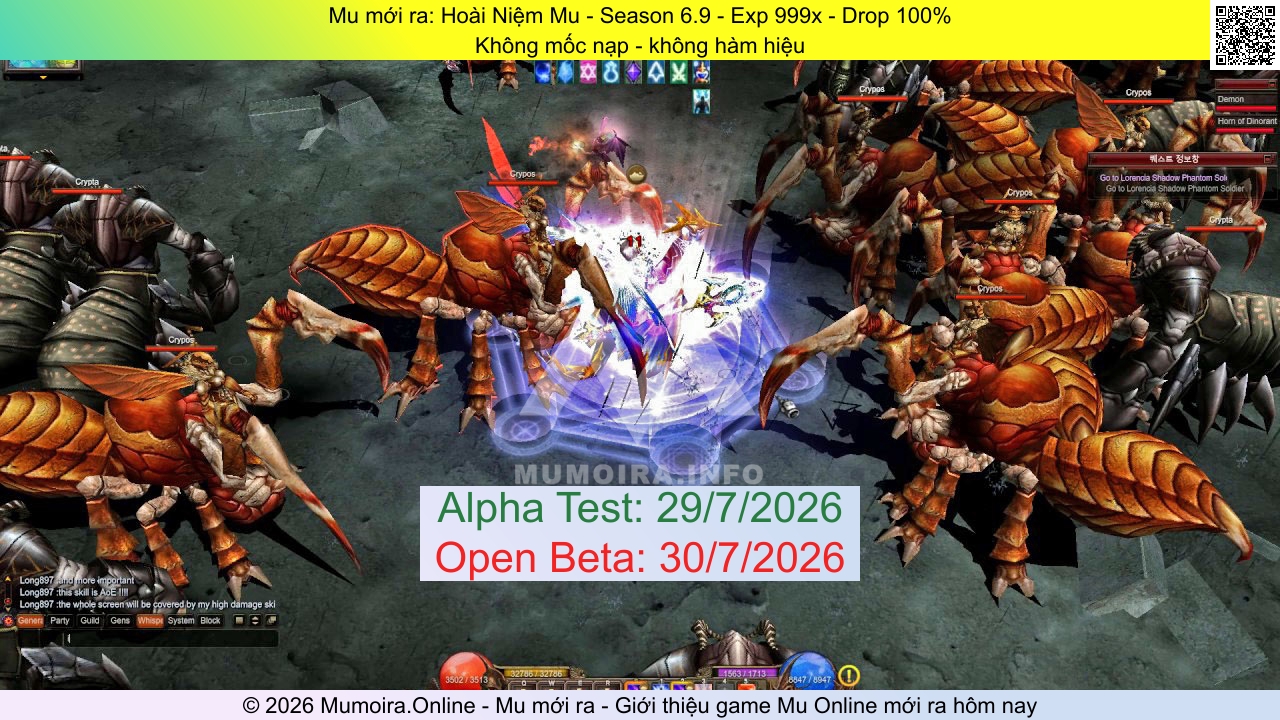Mu mới ra, Hoài Niệm Mu, boss24h.online, Mu Online, Mu SS6 mới ra, Mu Test tháng 7 2026, Không mốc nạp - không hàm hiệu, Season 6.9