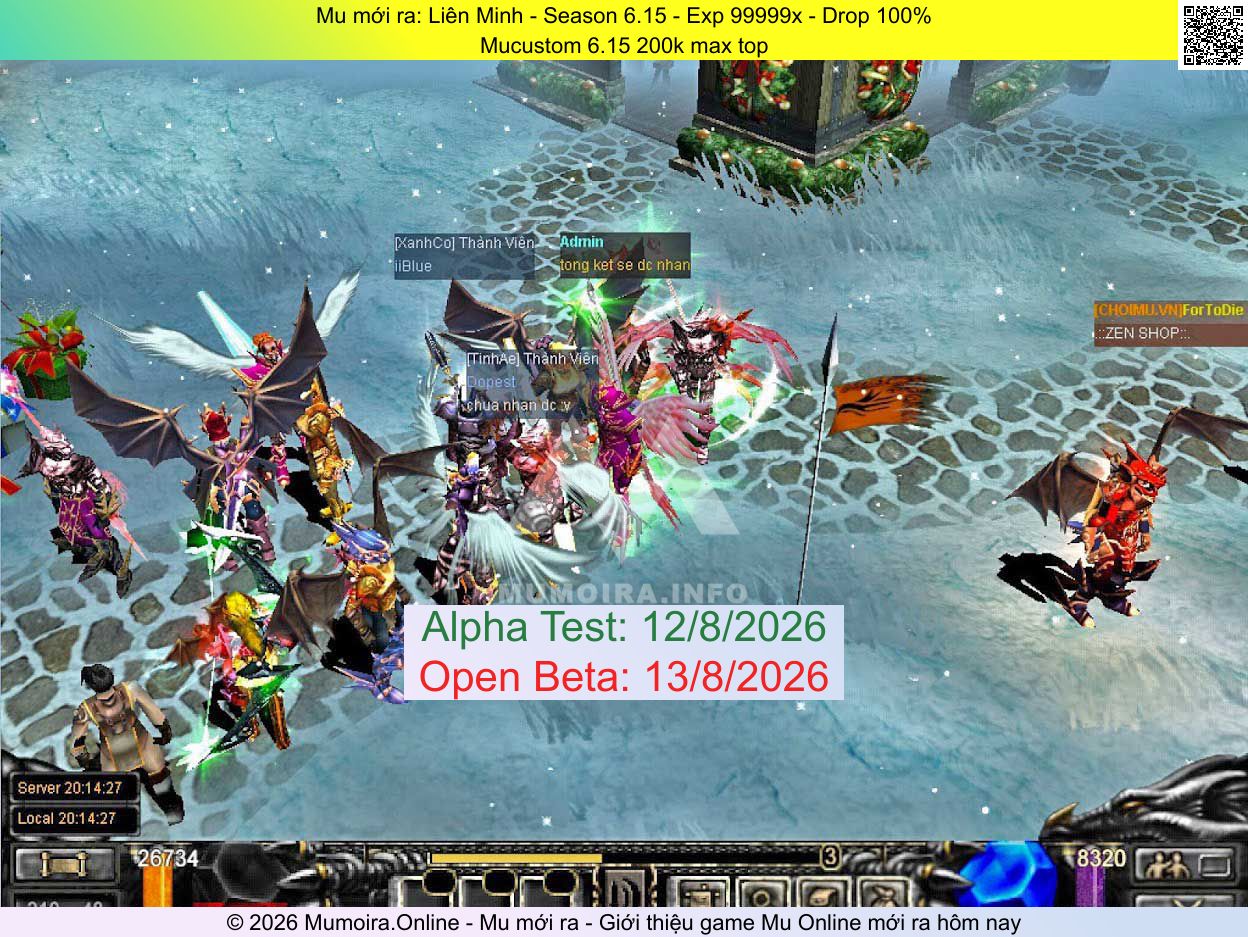 Mu mới ra, Liên Minh, thegioihoanmy.com.vn, Mu Online, Mu SS6 mới ra, Mu Test tháng 8 2026, Mucustom 6.15 200k max top, Season 6.15