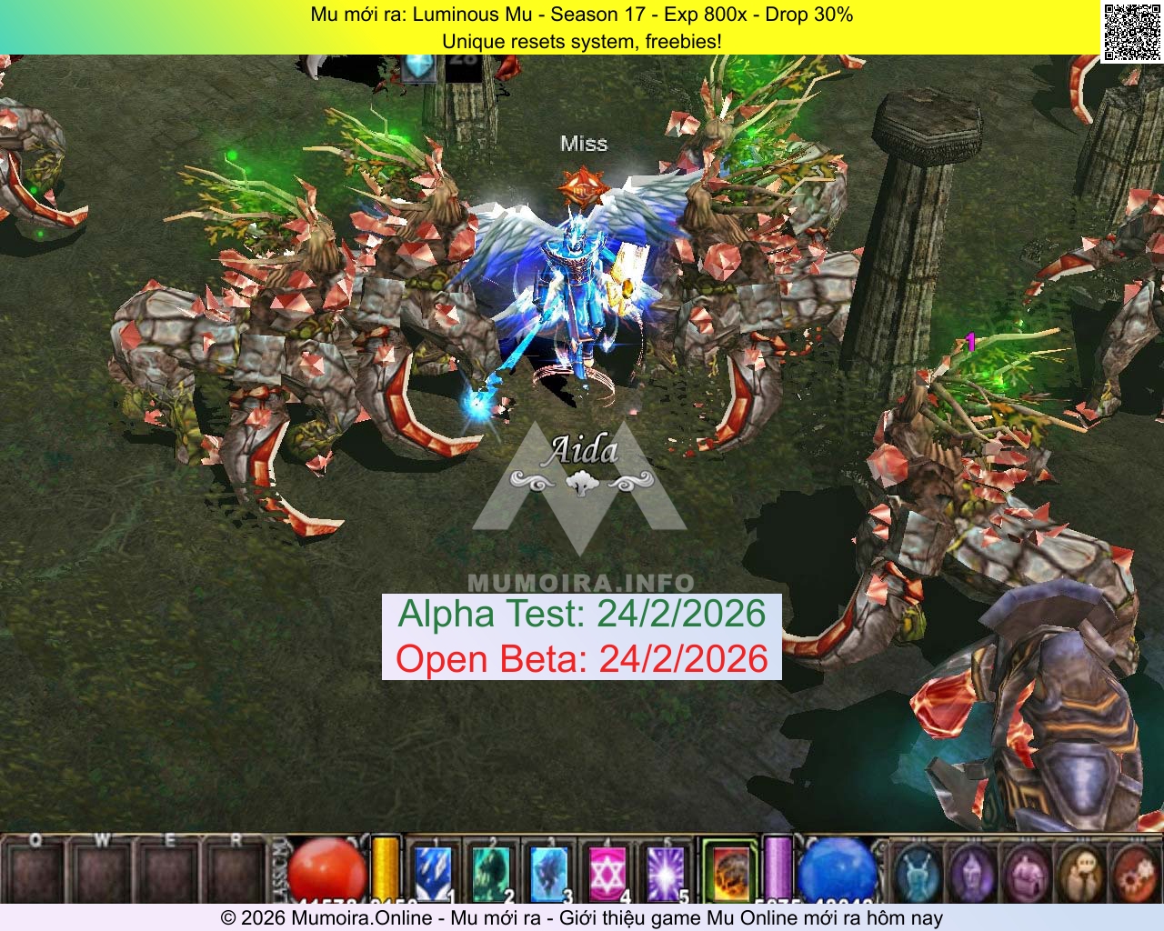 Mu mới ra, Luminous Mu, luminousmu.com, Mu Online, Mu SS17 mới ra, Mu Test tháng 2 2026, Unique resets system, freebies!, Season 17