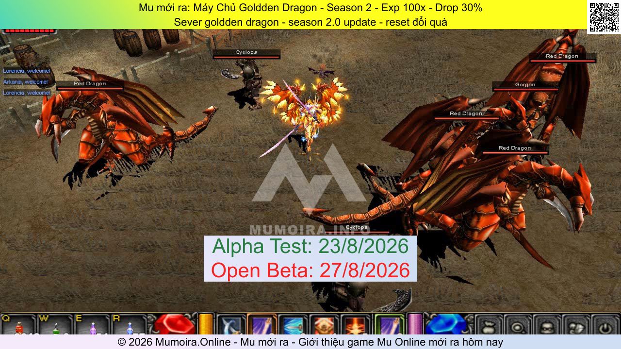 Mu mới ra, Máy Chủ Goldden Dragon, songtrondamme.net, Mu Online, Mu SS2 mới ra, Mu Test tháng 8 2026, Sever goldden dragon - season 2.0 update - reset đổi quà, Season 2