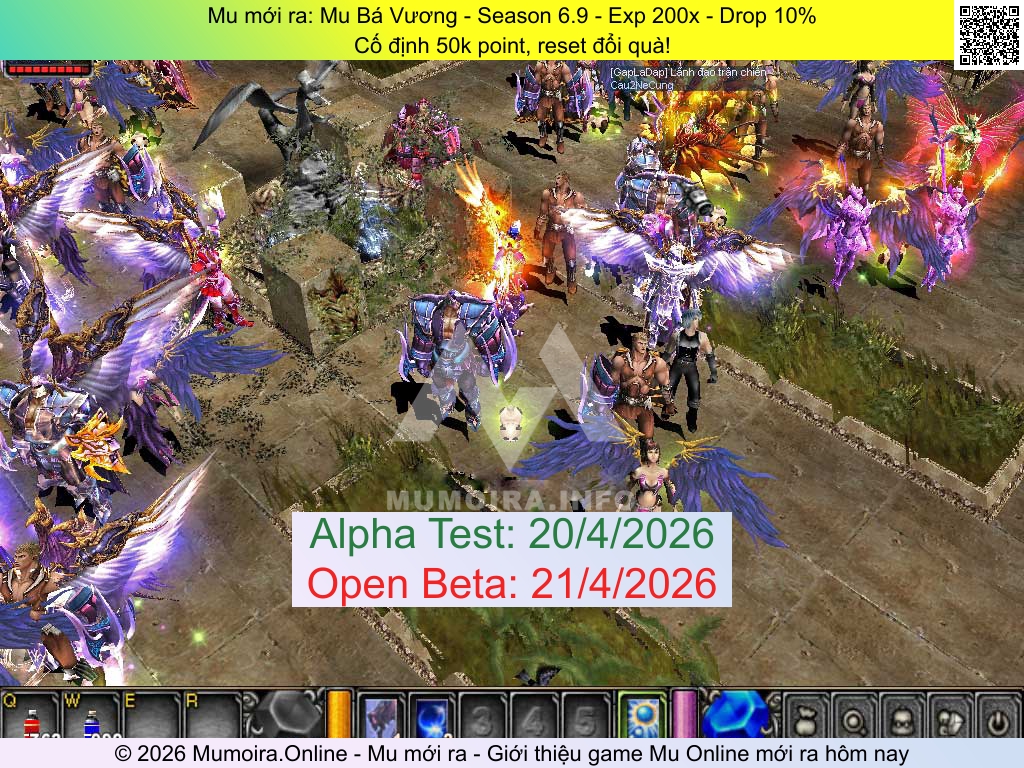 Mu mới ra, Mu Bá Vương, bavuong.org, Mu Online, Mu SS6 mới ra, Mu Test tháng 4 2026, Cố định 50k point, reset đổi quà!, Season 6.9