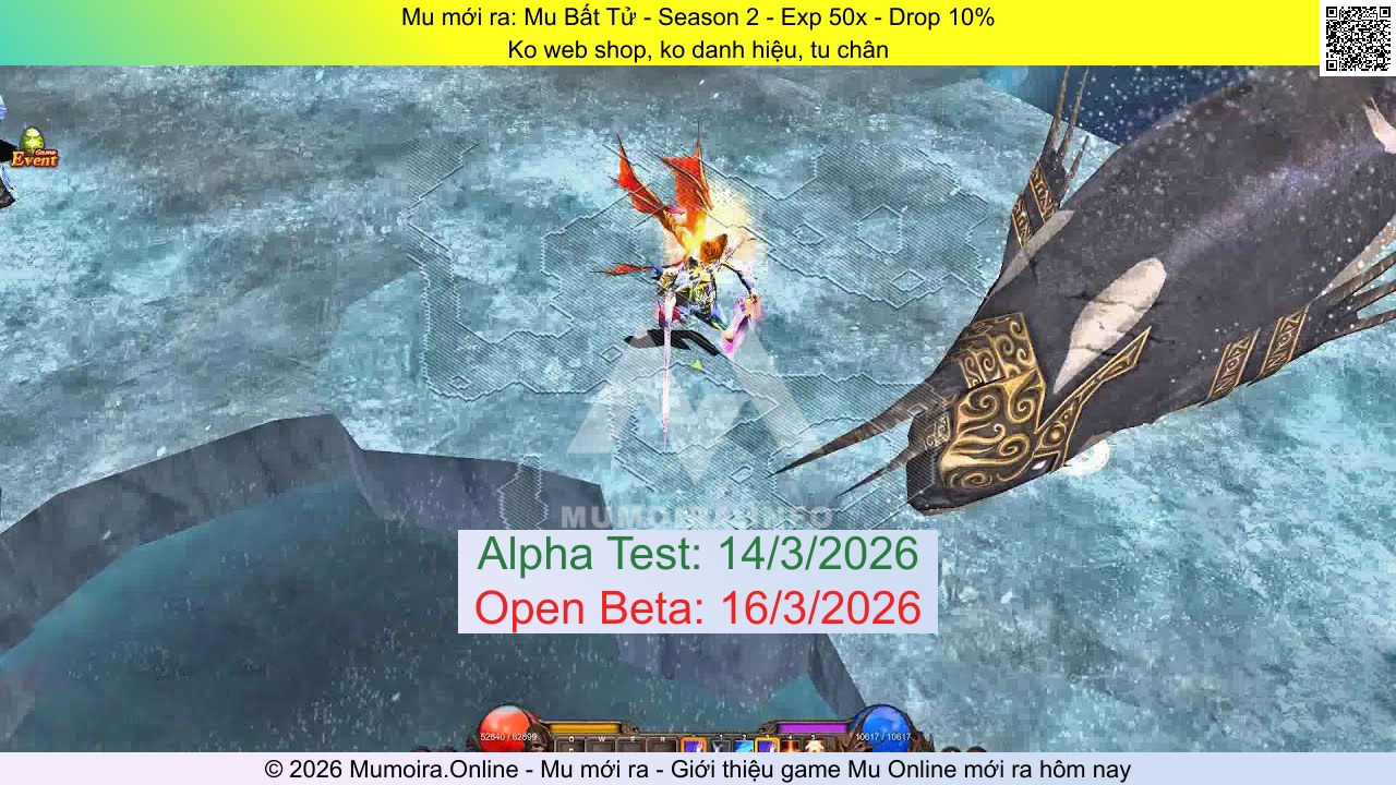Mu mới ra, Mu Bất Tử, mubattu.net, Mu Online, Mu SS2 mới ra, Mu Test tháng 3 2026, Ko web shop, ko danh hiệu, tu chân, Season 2