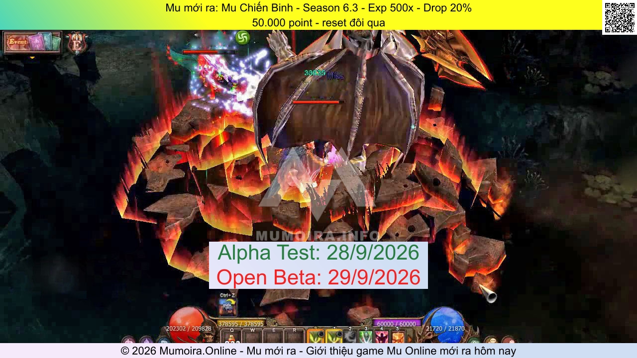 Mu mới ra, Mu Chiến Binh, mu-chienbinh.pro, Mu Online, Mu SS6 mới ra, Mu Test tháng 9 2026, 50.000 point - reset đôi qua, Season 6.3