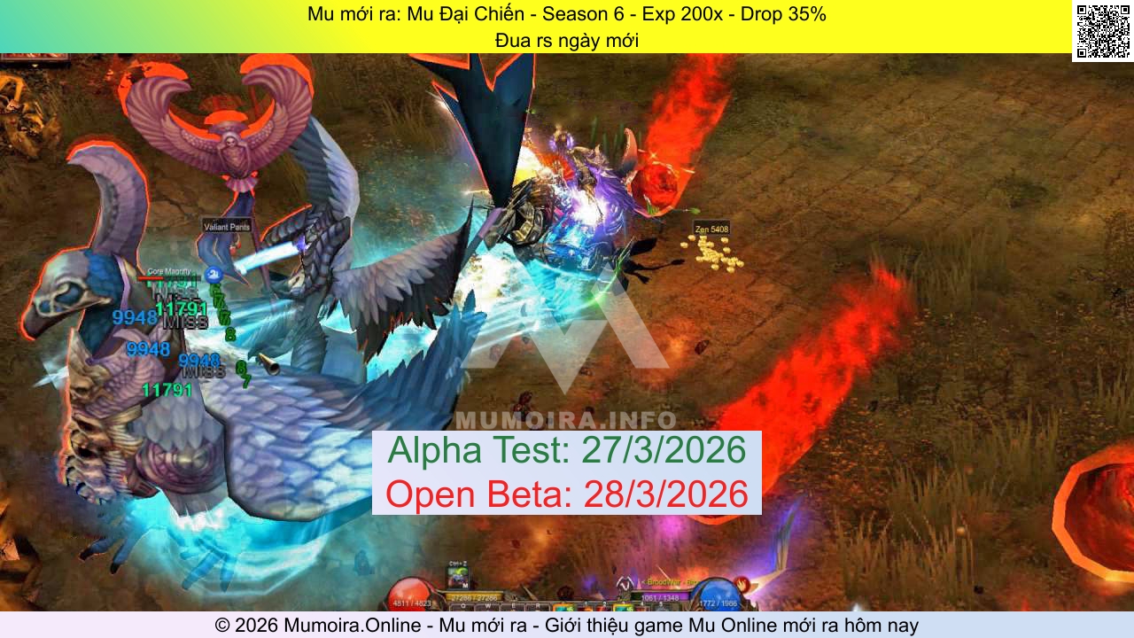 Mu mới ra, Mu Đại Chiến, mudaichien.pro, Mu Online, Mu SS6 mới ra, Mu Test tháng 3 2026, Đua rs ngày mới, Season 6