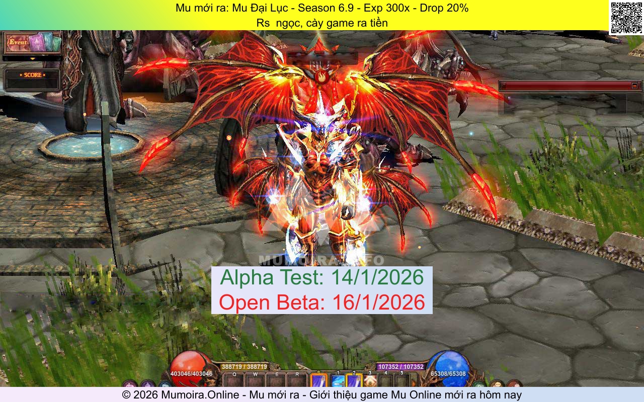Mu mới ra, Mu Đại Lục, id.mudailuc.com, Mu Online, Mu SS6 mới ra, Mu Test tháng 1 2026, Rs  ngọc, cày game ra tiền, Season 6.9