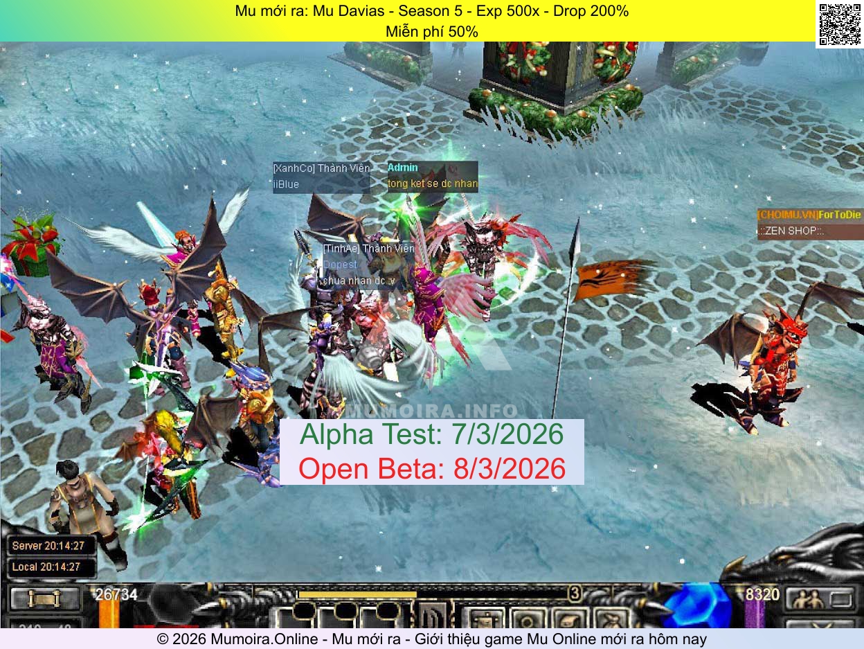 Mu mới ra, Mu Davias, mudavias.online, Mu Online, Mu SS5 mới ra, Mu Test tháng 3 2026, Miễn phí 50%, Season 5
