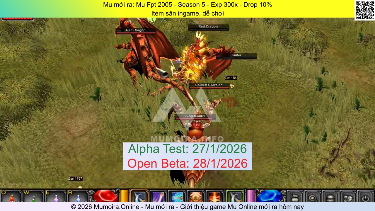 Mu mới ra, Mu Fpt 2005, mu-fpt2005.com, Mu Online, Mu SS5 mới ra, Mu Test tháng 1 2026, Item săn ingame, dễ chơi, Season 5