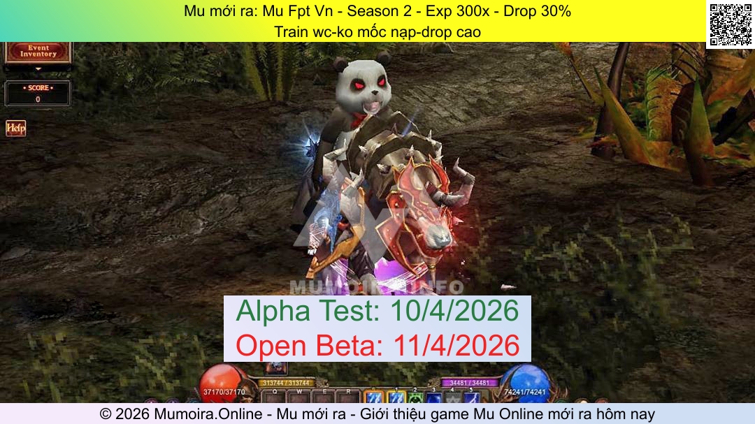 Mu mới ra, Mu Fpt Vn, mufptvn.top, Mu Online, Mu SS2 mới ra, Mu Test tháng 4 2026, Train wc-ko mốc nạp-drop cao, Season 2