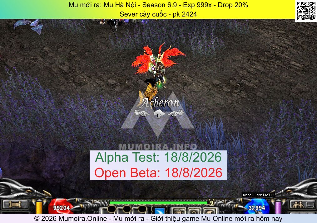 Mu mới ra, Mu Hà Nội, mu-hanoi.top, Mu Online, Mu Season 6.9 mới ra, Mu Test tháng 8 2026, Sever cày cuốc - pk 2424, Mu Online Season 6.9