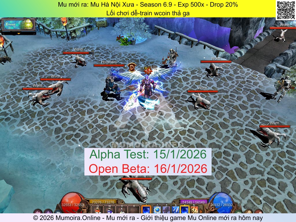Mu mới ra, Mu Hà Nội Xưa, hanoixua.pro, Mu Online, Mu SS6 mới ra, Mu Test tháng 1 2026, Lối chơi dễ-train wcoin thả ga, Season 6.9