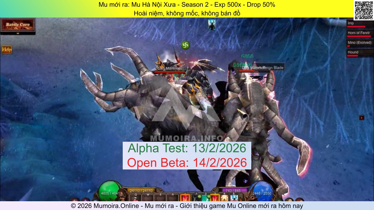 Mu mới ra, Mu Hà Nội Xưa, ss2-hanoixua.vn, Mu Online, Mu SS2 mới ra, Mu Test tháng 2 2026, Hoài niệm, không mốc, không bán đồ, Season 2