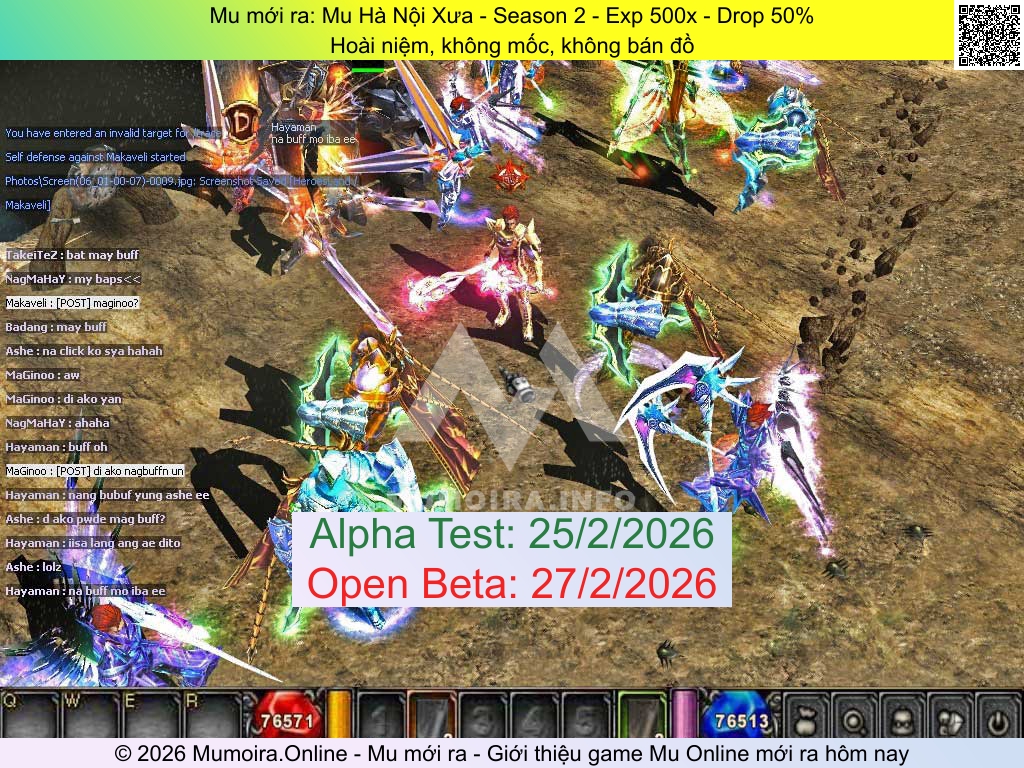 Mu mới ra, Mu Hà Nội Xưa, ss2-hanoixua.vn, Mu Online, Mu Season 2 mới ra, Mu Test tháng 2 2026, Hoài niệm, không mốc, không bán đồ, Mu Online Season 2