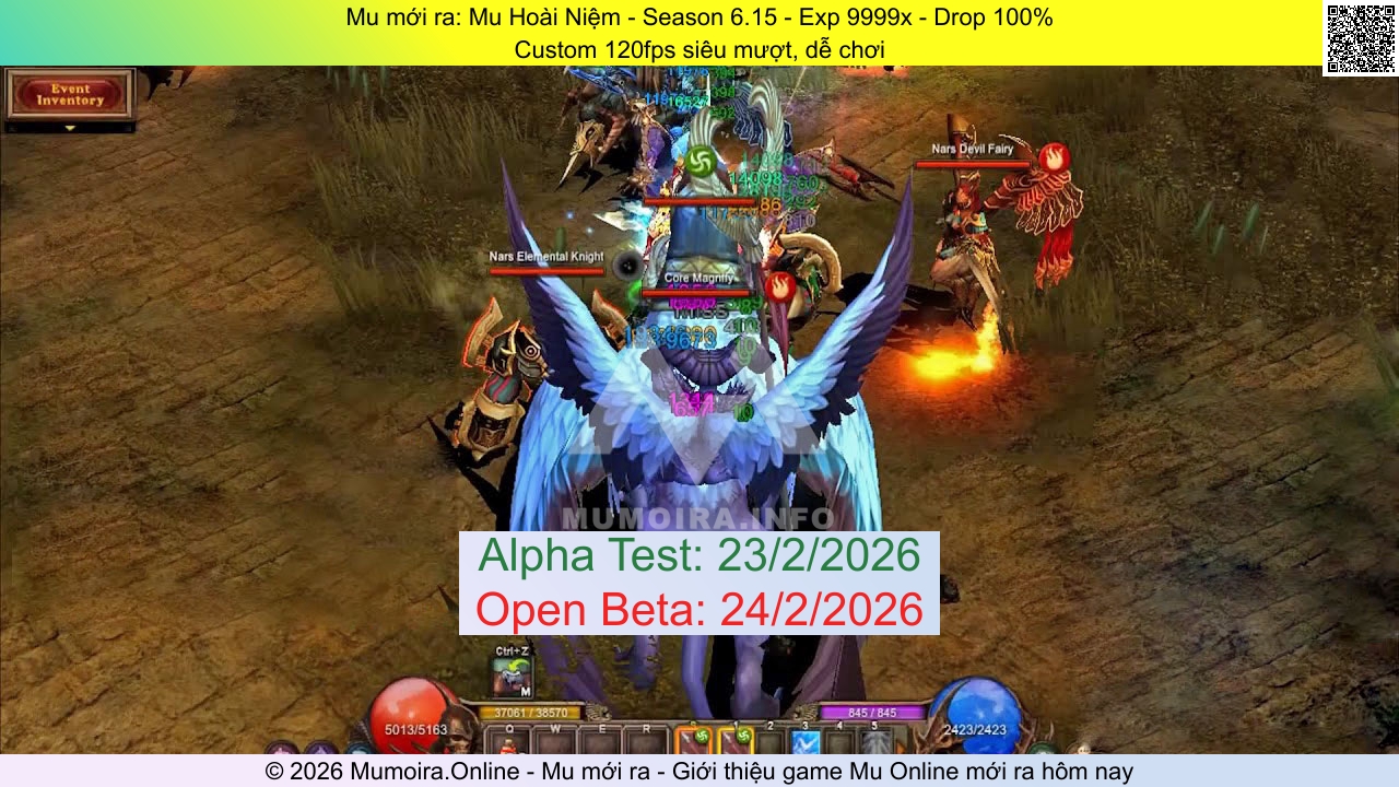 Mu mới ra, Mu Hoài Niệm, hoainiemmu.com, Mu Online, Mu SS6 mới ra, Mu Test tháng 2 2026, Custom 120fps siêu mượt, dễ chơi, Season 6.15
