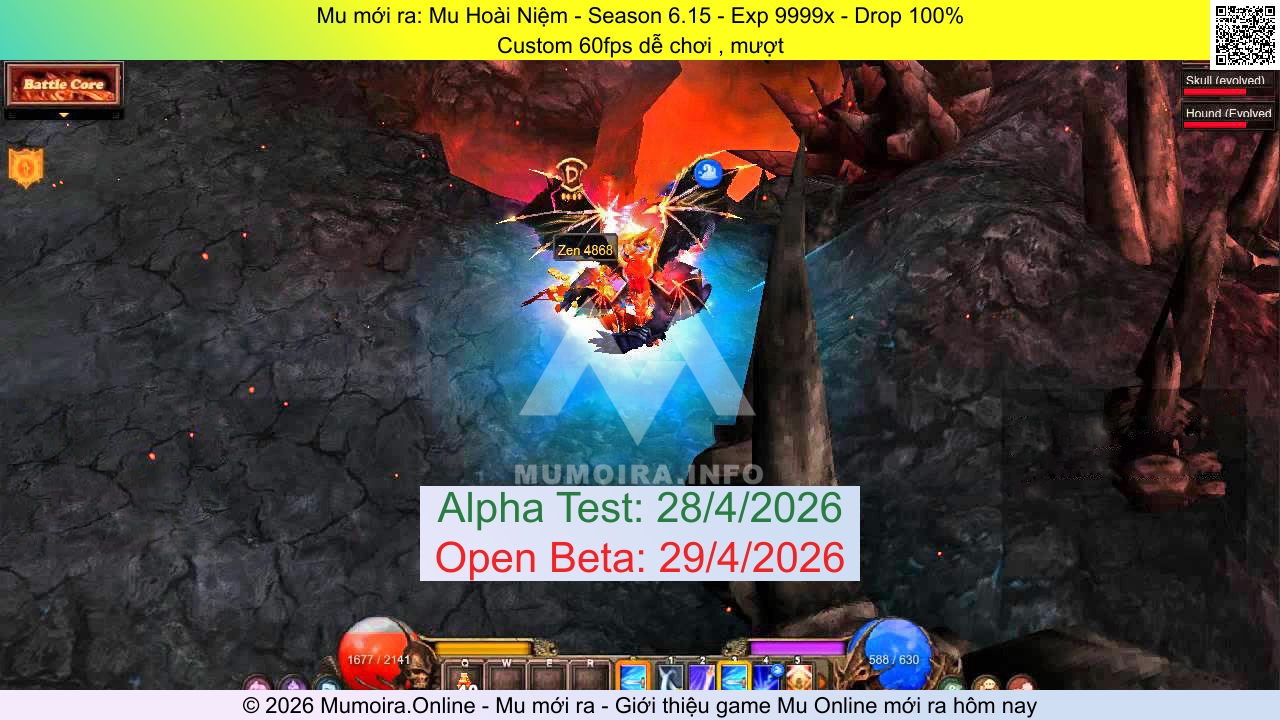 Mu mới ra, Mu Hoài Niệm, hoainiemmu.com, Mu Online, Mu SS6 mới ra, Mu Test tháng 4 2026, Custom 60fps dễ chơi , mượt, Season 6.15