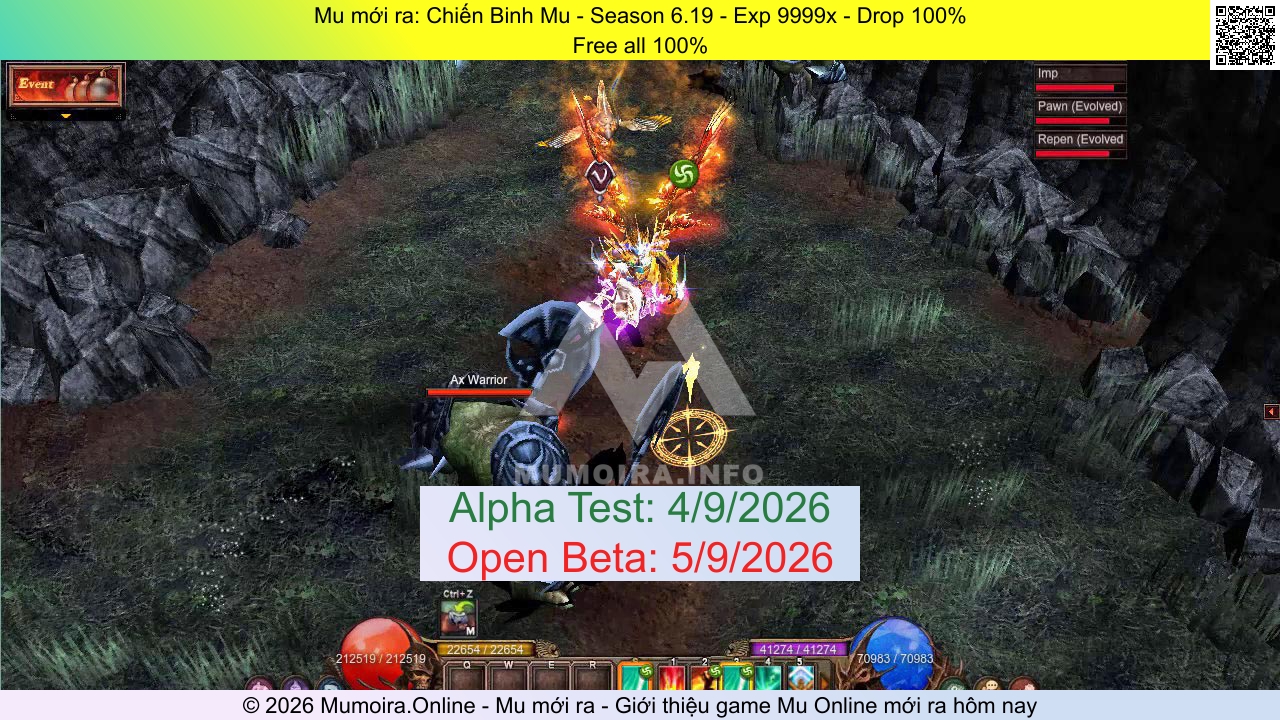 Mu mới ra, Chiến Binh Mu, chienbinhmu.info, Mu Online, Mu SS6 mới ra, Mu Test tháng 9 2026, Free all 100%, Season 6.19
