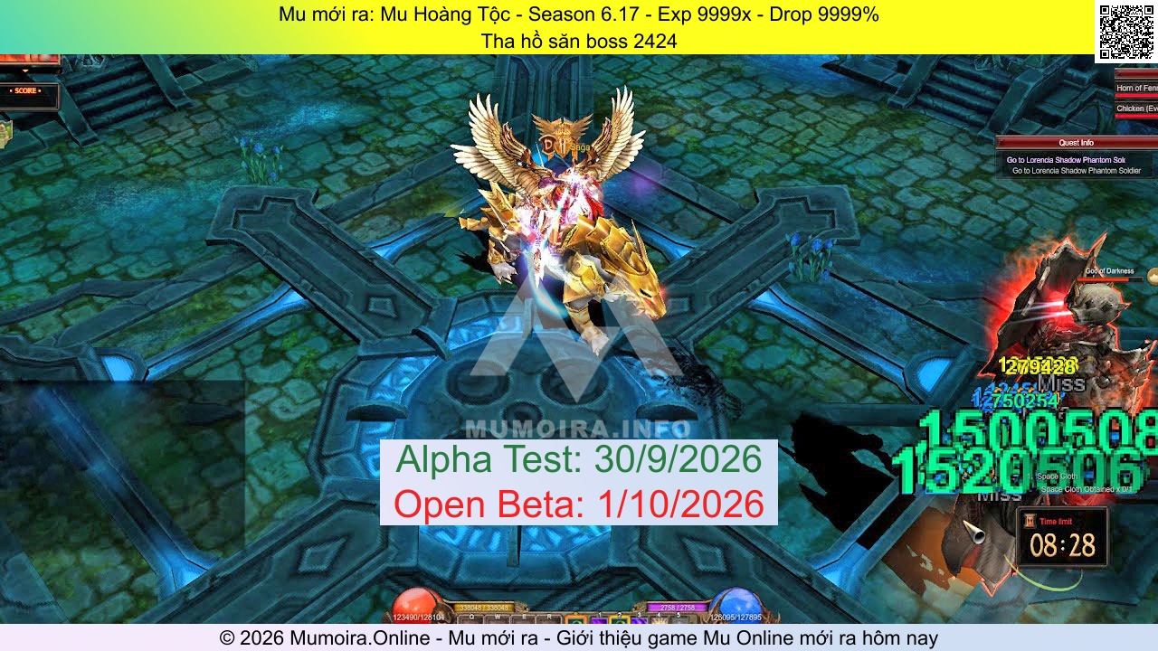 Mu mới ra, Mu Hoàng Tộc, hoangtoc.info, Mu Online, Mu SS6 mới ra, Mu Test tháng 9 2026, Tha hồ săn boss 2424, Season 6.17