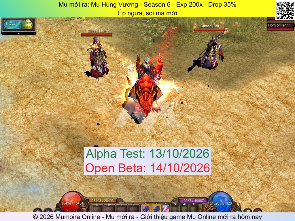 Mu mới ra, Mu Hùng Vương, muhungvuong.pro, Mu Online, Mu SS6 mới ra, Mu Test tháng 10 2026, Ép ngựa, sói ma mới, Season 6