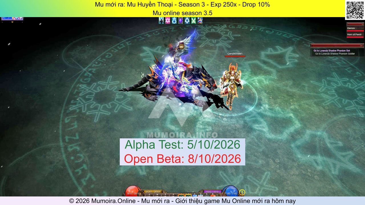 Mu mới ra, Mu Huyền Thoại, mu-huyenthoai.pro, Mu Online, Mu SS3 mới ra, Mu Test tháng 10 2026, Mu online season 3.5, Season 3