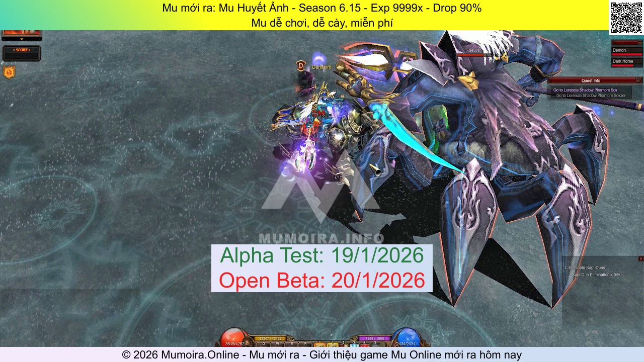 Mu mới ra, Mu Huyết Ảnh, mu-huyetanh.comm, Mu Online, Mu SS6 mới ra, Mu Test tháng 1 2026, Mu dễ chơi, dễ cày, miễn phí, Season 6.15