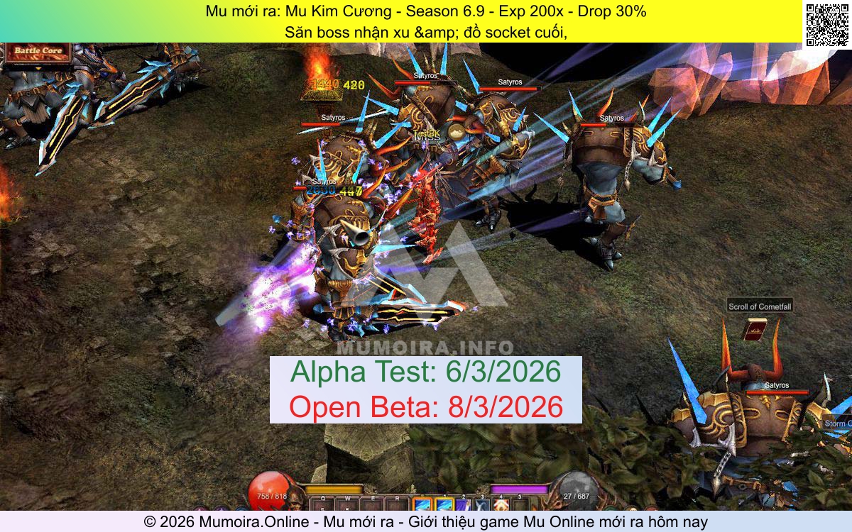 Mu mới ra, Mu Kim Cương, mukimcuong.com, Mu Online, Mu SS6 mới ra, Mu Test tháng 3 2026, Săn boss nhận xu &amp; đồ socket cuối,, Season 6.9