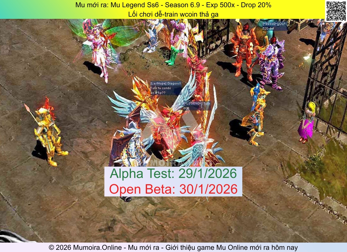 Mu mới ra, Mu Legend Ss6, mu-legend.online, Mu Online, Mu SS6 mới ra, Mu Test tháng 1 2026, Lối chơi dễ-train wcoin thả ga, Season 6.9