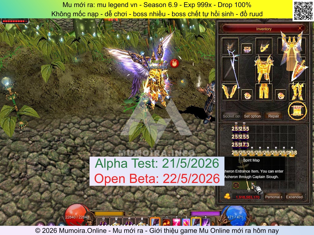 Mu mới ra, Mu Legend VN, legend-vn.info, Mu Online, Mu SS6 mới ra, Mu Test tháng 5 2026, Không mốc nạp - dễ chơi - boss nhiều - boss chết tự hồi sinh - đồ ruud, Season 6.9